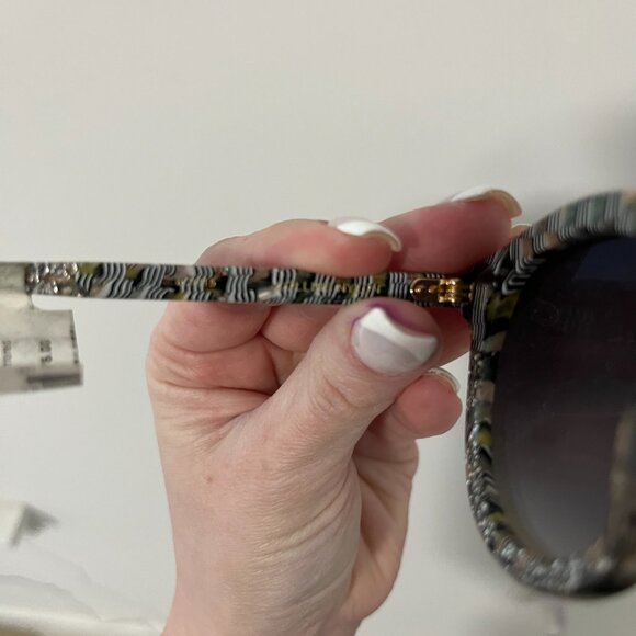 KREWE Collins Round Gray Glitter Acetate Sunglasses - Picture 7 of 8
